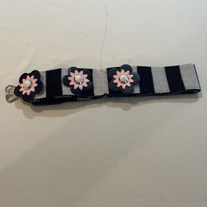 Simplicity Purse Strap Stripes Color Block Vegan Leather Flower Clips 50"